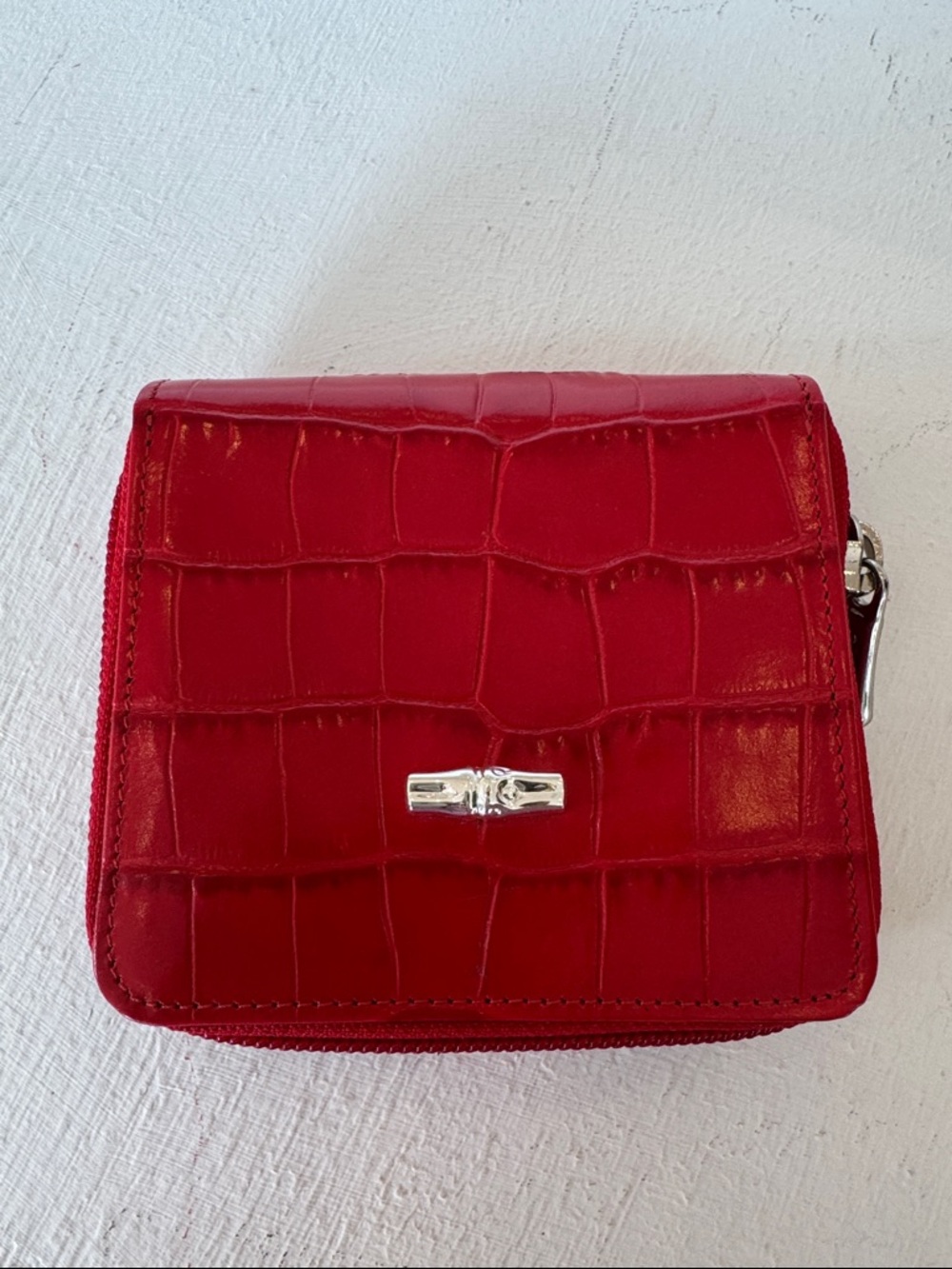 LONGCHAMP Red Croc-Embossed Wallet - Women